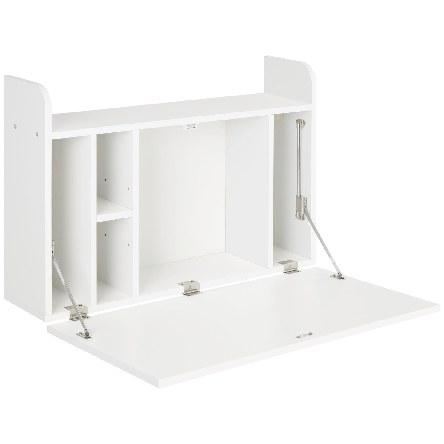 Wall Mounted Table, Drop Leaf Floating Laptop Desk with Space Saving Storage Compartments for Home Office and Study