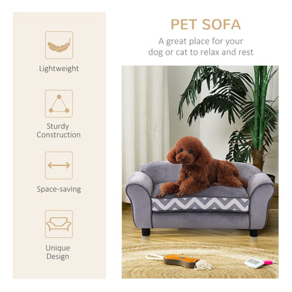 Dog Sofa Bed for XS-Sized Dogs, Cat Sofa with Soft Cushion, Pet Chair Lounge with Washable Cover, Removable Legs