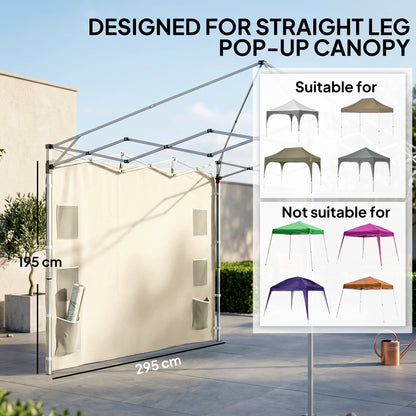 195 x 295cm Replacement Gazebo Sidewall - Beige