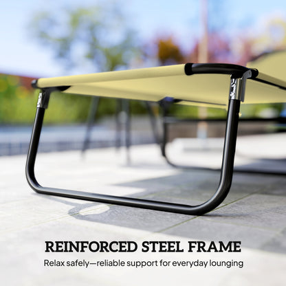 Foldable Sun Lounger with 5-Position Adjustable Backrest