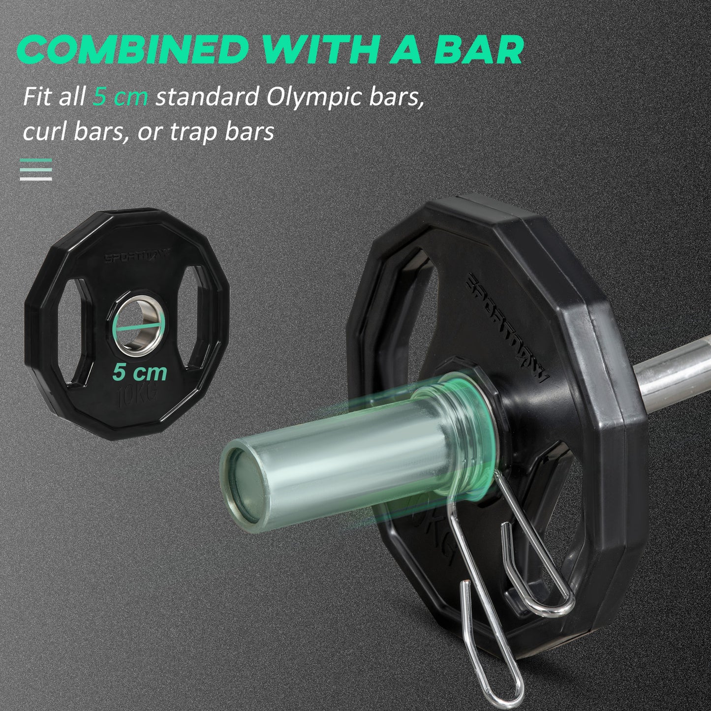 Olympic Weight Plates Set, Metal and Rubber Bumper Plates Weights Discs with 2"/5cm Holes