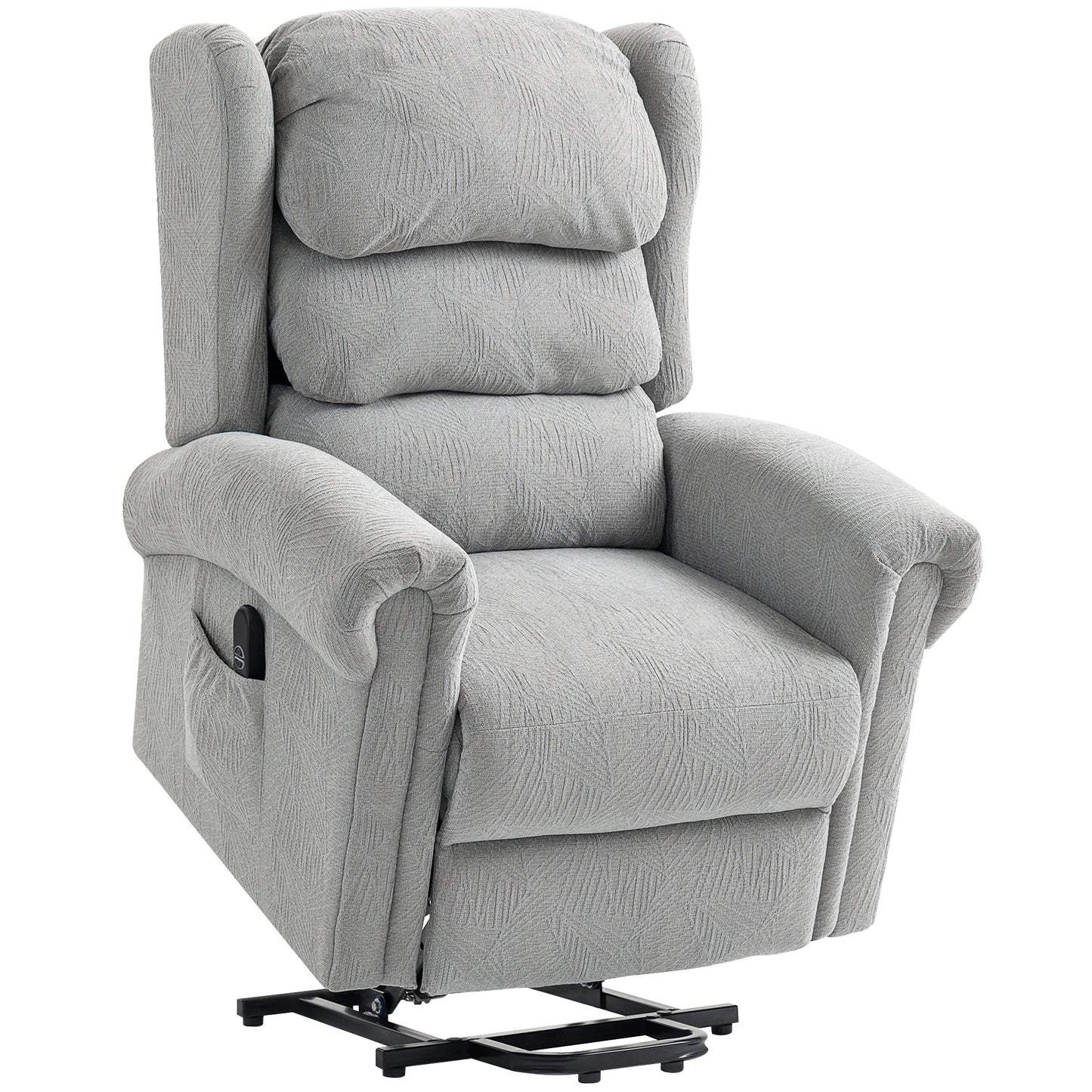 Velvet-Feel 150° Electric Riser Recliner Chair - Grey