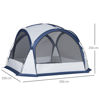 Dome Tent for 6-8 Person, Camping Tent with 4 Zipped Mesh Doors, Removable Oxford Cloth, Lamp Hook, Portable Carry Bag
