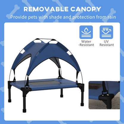 Cooling Raised Pet Bed w/ Washable Breathable Mesh, for Mini Small Dogs, 61 x 46 x 63cm - Dark Blue