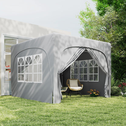 3 x 3m Pop-Up Gazebo Shelter, with Accessories - Light Grey