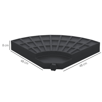4 PCs 70KG Portable Round Parasol Base Umbrella Cross Stand Weights Holder Sand or Water Filled Outdoor Garden Patio
