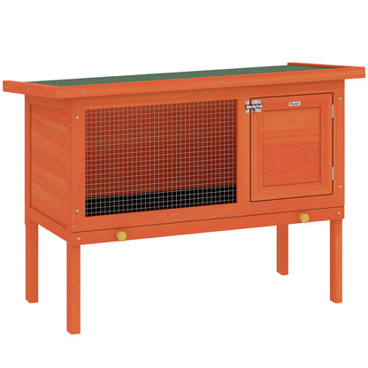 Wooden Rabbit Hutch, Guinea Pig Hutch with Asphalt Roof, Outdoor Elevated Bunny House for Rabbits, Chinchillas