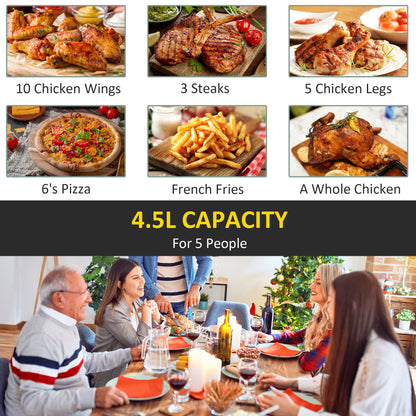 4.5L Air Fryer, 8-in-1 Digital Air Fryer Oven with Rapid Air Circulation, Temp Control & Timer, Non-stick Basket