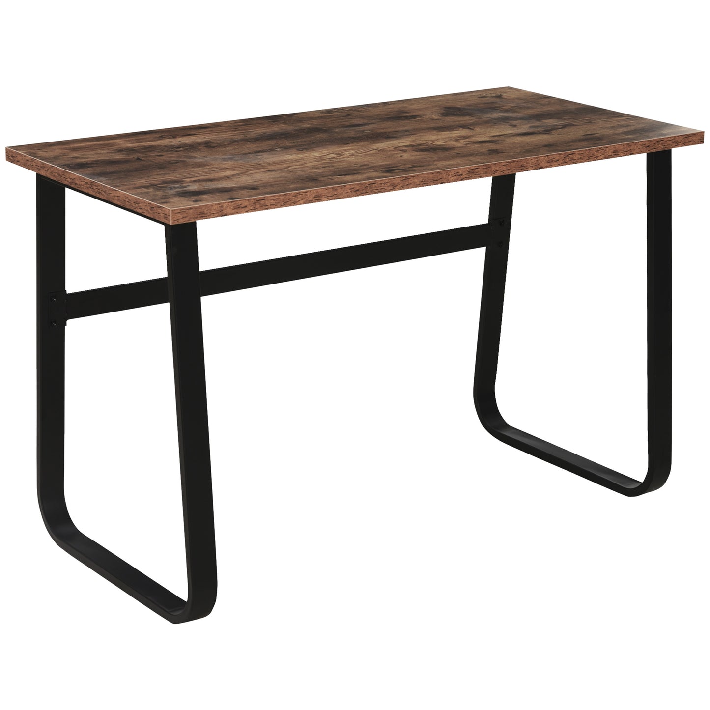 Industrial Writing Desk With Metal Legs, 115 x 58 x 74.5cm, Rustic Brown and Black