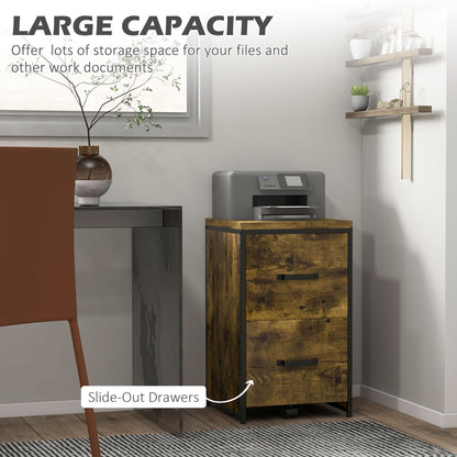 2-Drawer file Cabinet, Industrial filing cabinets for Home, Hanging File Folders, Vertical Home Office Organizer for A4 Size