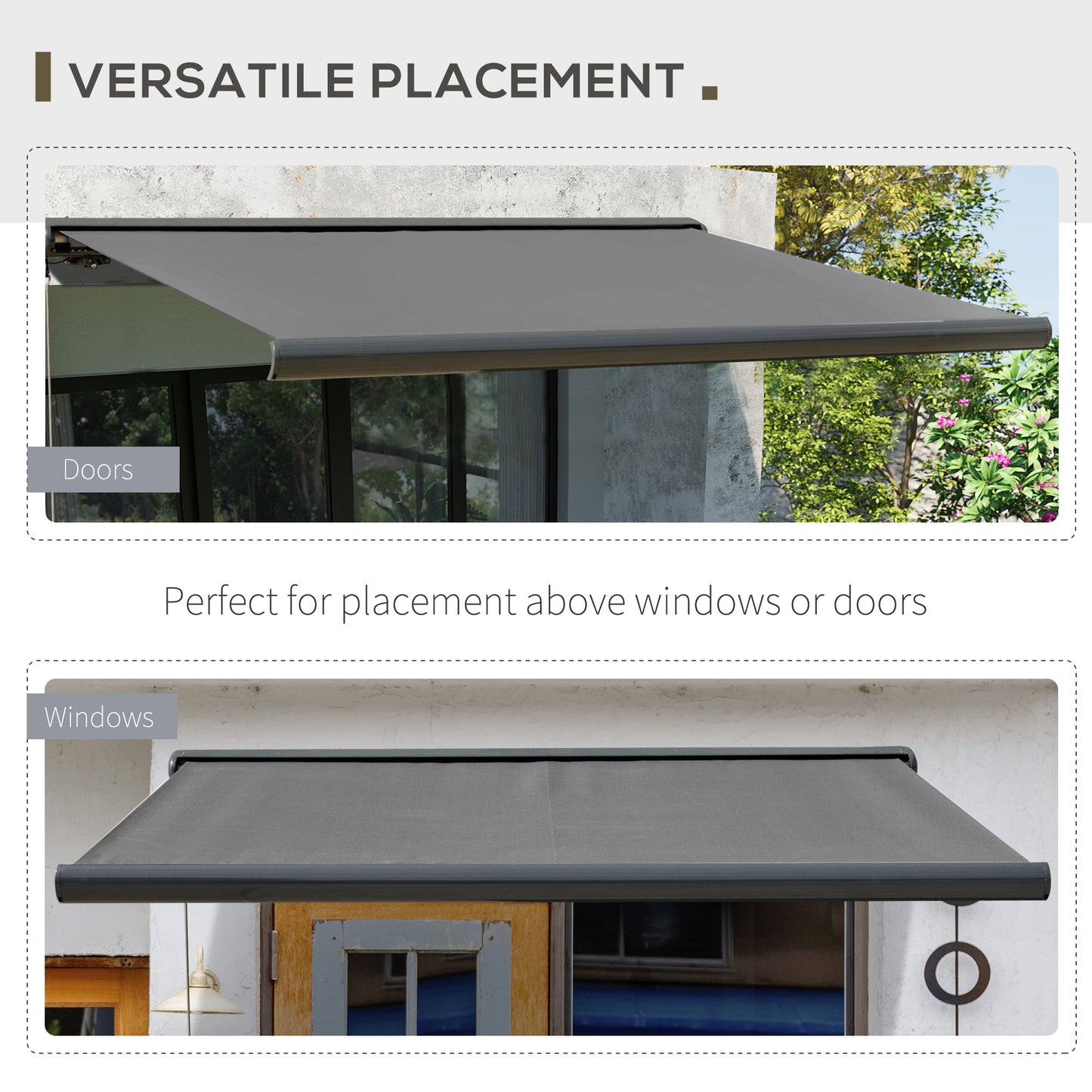 3 x 2.5m Electric Awning with Remote Controller, Aluminium Frame DIY Retractable Awning
