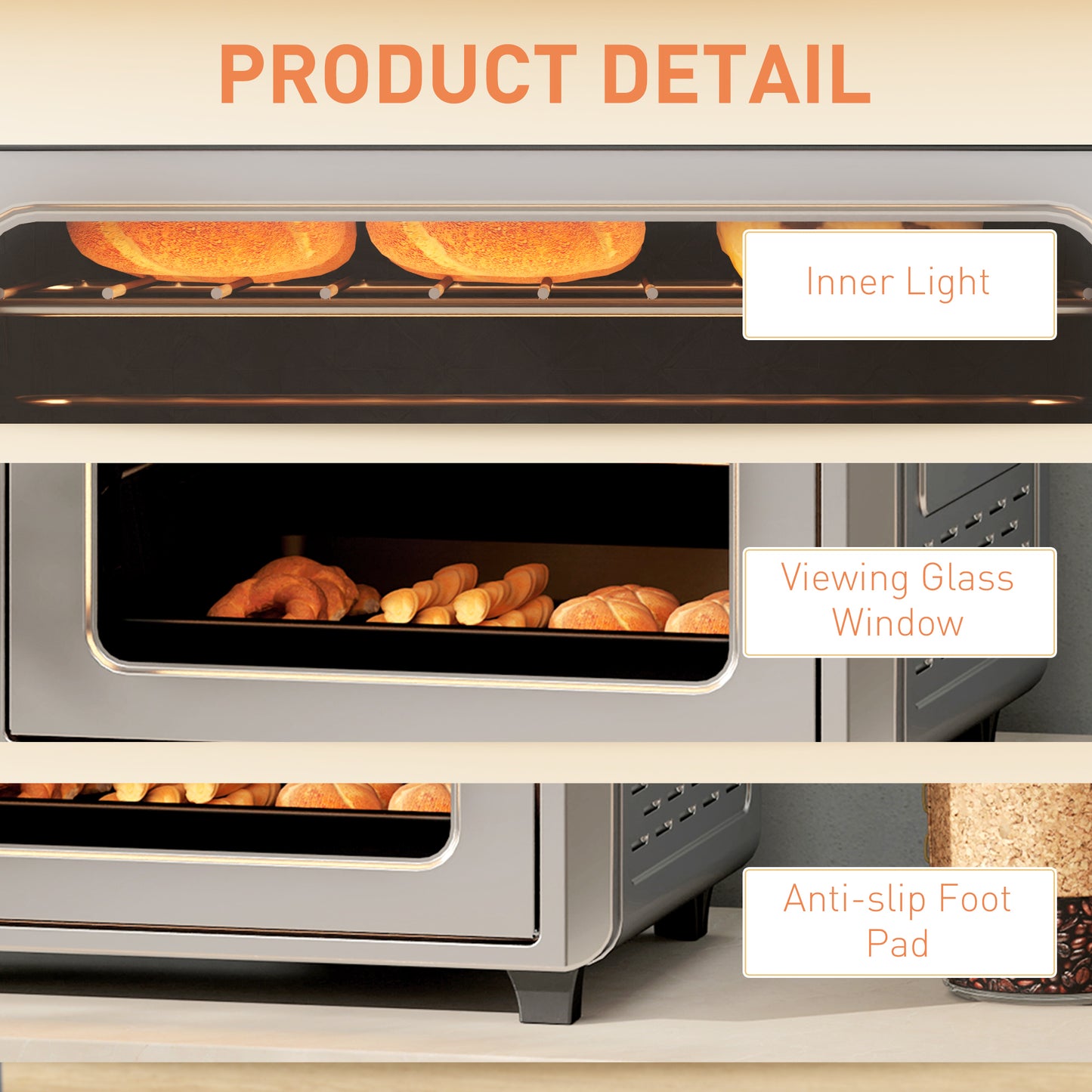 24L Air Fryer Oven, Mini Oven, Oil Free Cooking, Grill, Roast, Bake, with Adjustable Temperature, Timer, Touch Screen