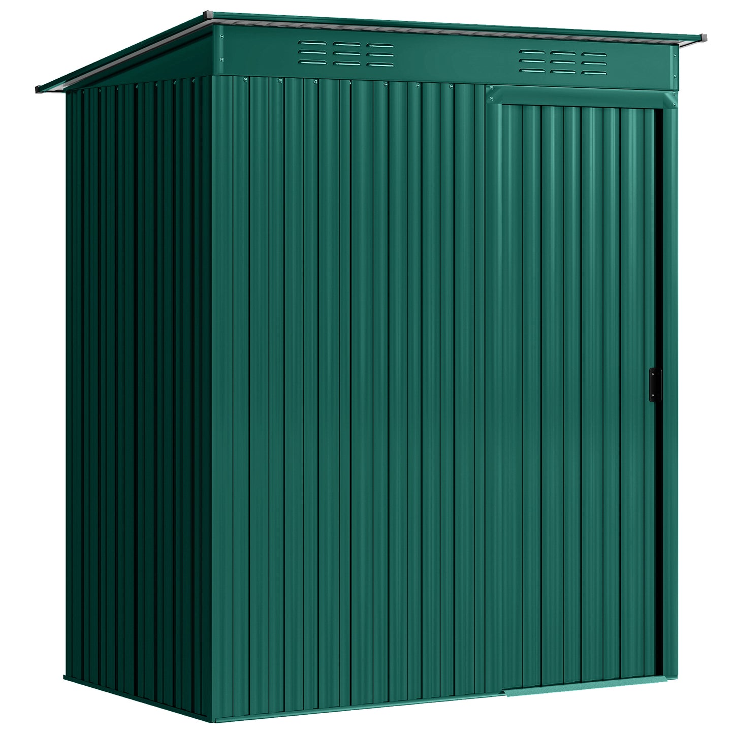 5 x 3.5ft Metal Garden Storage Shed with Effortless Assembly and 2 Pairs of Gloves, Waterproof Outdoor Shed, Green