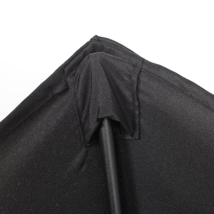 2m Garden Parasol Umbrella, Outdoor Sun Shade with 6 Sturdy Ribs for Balcony, Bench, Garden, Black
