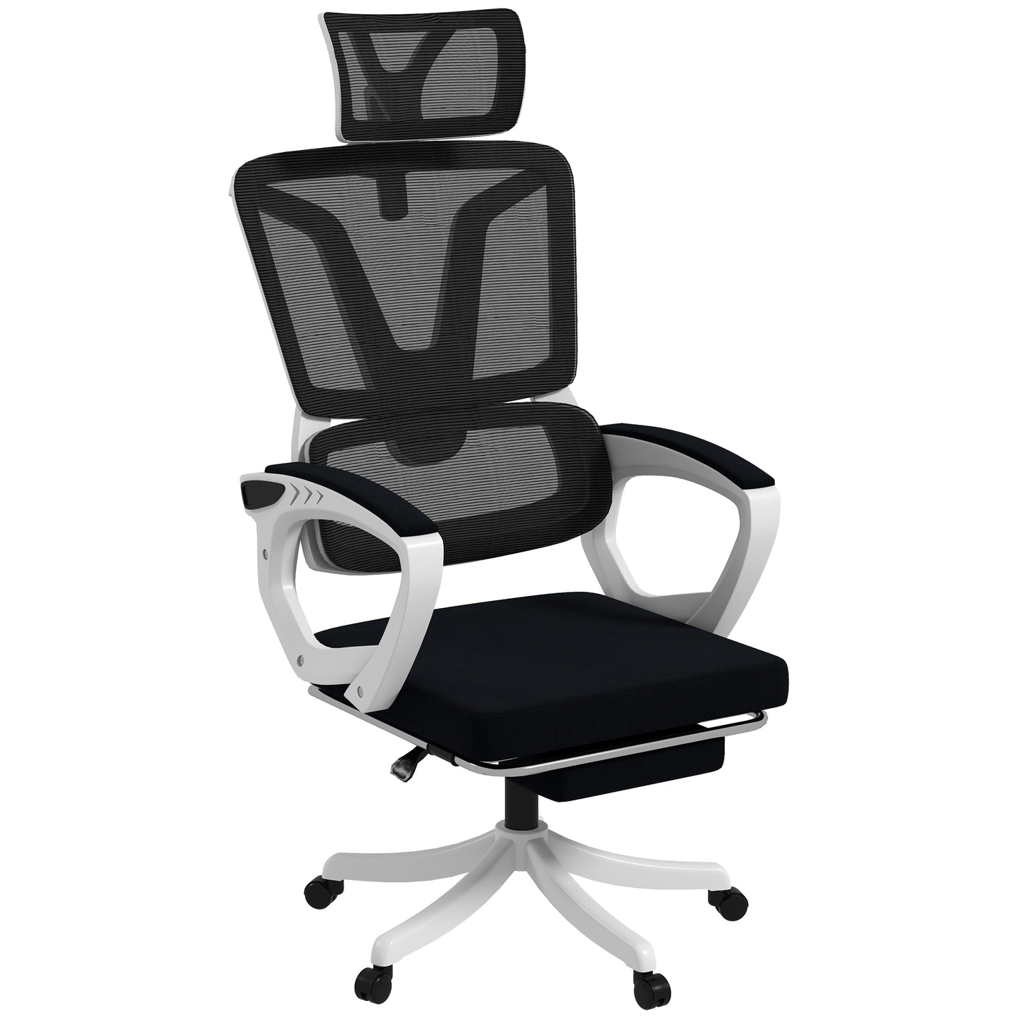 Ergonomic Office Chair, High Back Desk Chair, Reclining Mesh Computer Chair with Adjustable Headrest, Lumbar Support