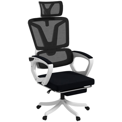 Ergonomic Office Chair, High Back Desk Chair, Reclining Mesh Computer Chair with Adjustable Headrest, Lumbar Support
