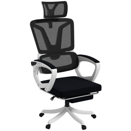 Ergonomic Office Chair, High Back Desk Chair, Reclining Mesh Computer Chair with Adjustable Headrest, Lumbar Support