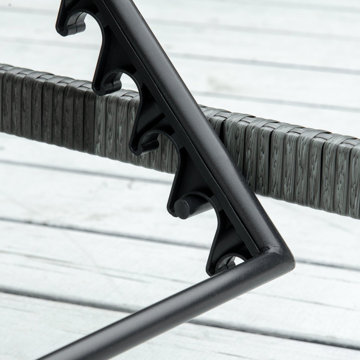 Rattan Sun Lounger, 5-Level Adjustable Garden Lounger Recliner with Cushion and Headrest, Outdoor Reclining Sunbed