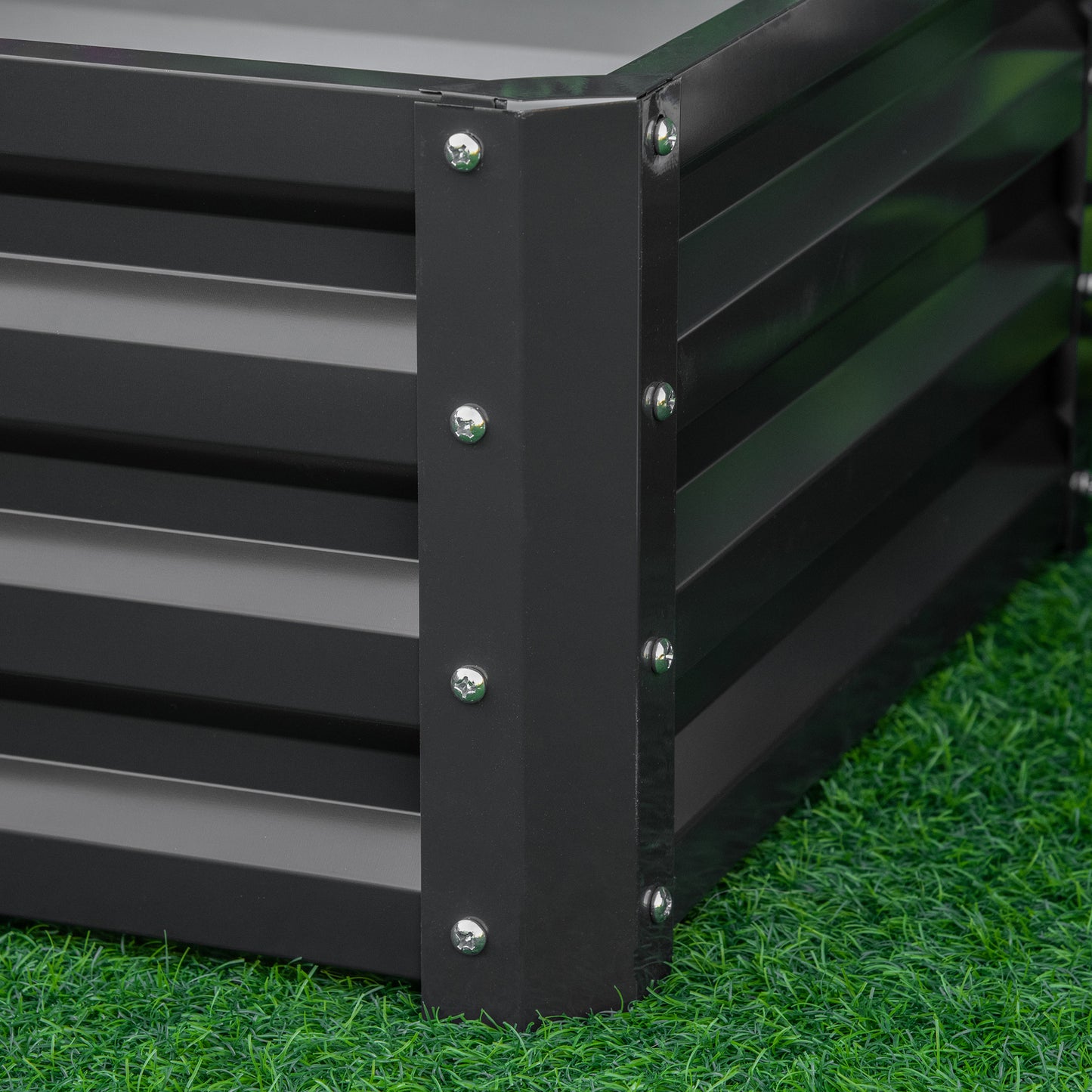 Set of Two 60 x 60cm Steel Planter Boxes - Grey