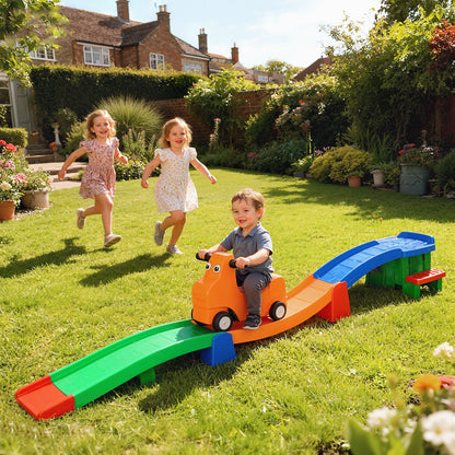 3(m) Four-Piece Ride on Kids Roller Coaster w/ Non-Slip Steps, for Ages 2-5 Years - Multicoloured