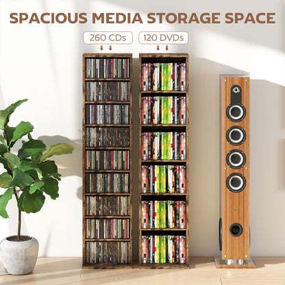 260 Narrow CD Storage Unit - Rustic Brown