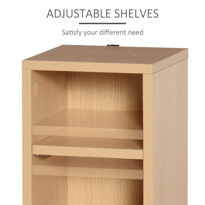 204 CD Media Display Shelf Unit Set of 2 Blu-Ray Tower Rack w/ Adjustable Shelves Bookcase Storage Organiser