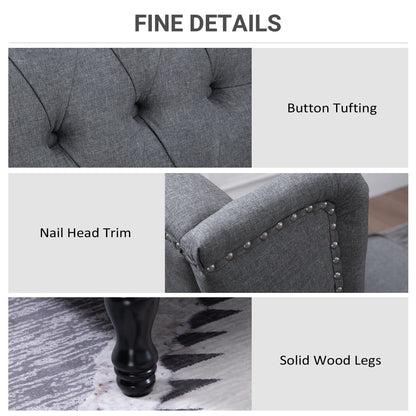 Recliner Armchair, Vintage Reclining Chair with Nail Head Trim, Wingback Chair with Button Tufted Back and Footrest