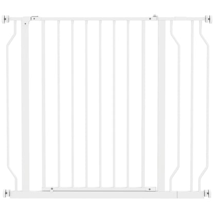 Wide Dog Safety Gate, with Door Pressure, for Doorways, Hallways, Staircases - White
