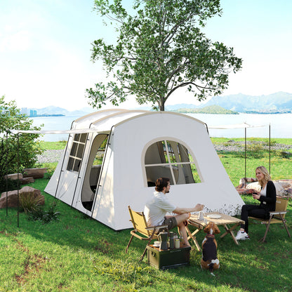 4 Man Tunnel Tent, Family Camping Tent with Porch, Bedroom and Living Area, Sewn in Groundsheet, 3000mm Waterproof