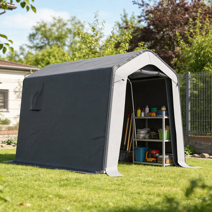 1.8 x 2.4m Garden Storage Shed Tent, Waterproof Portable Shed Shelter for Motorbike, Garden Tools, Bike Storage