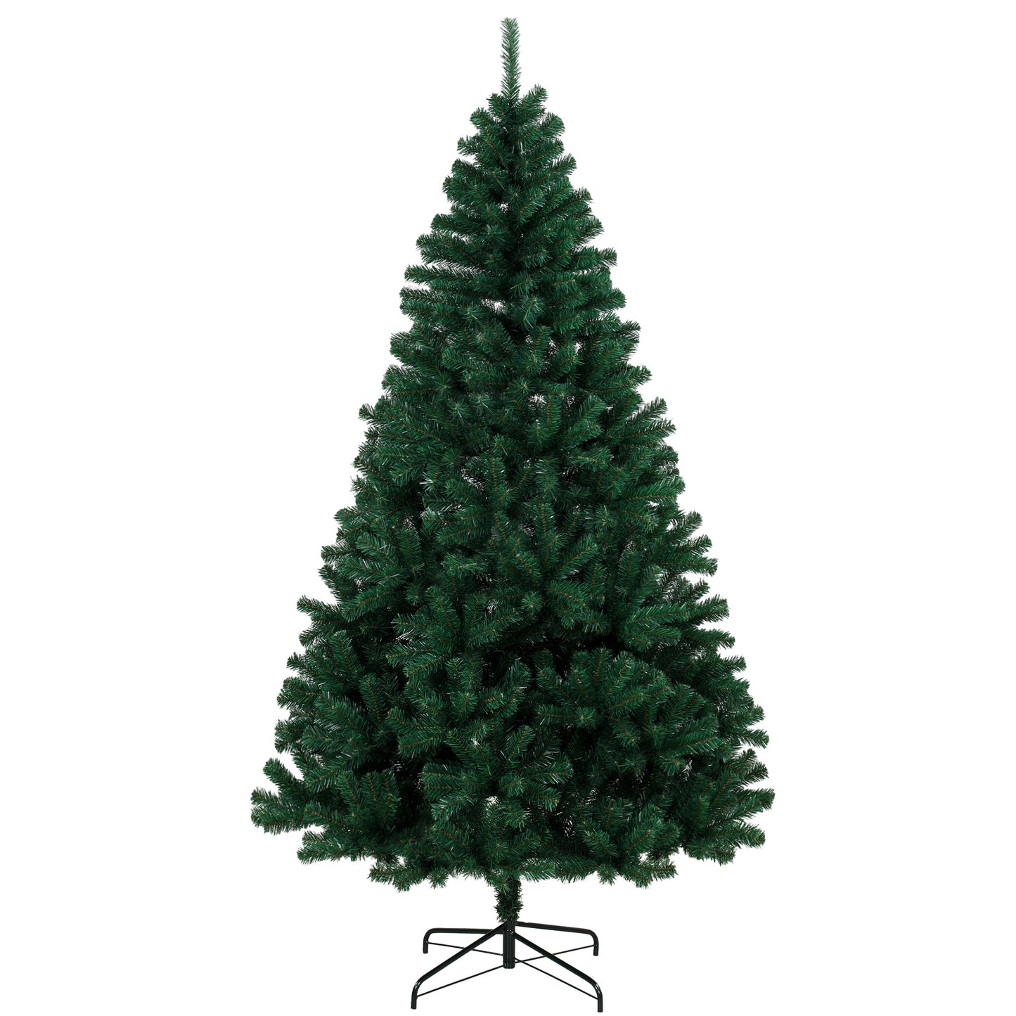7ft Artificial Christmas Tree, Fir Hinged Xmas Tree with 1100 Branch Tips, Foldable Steel Stand, Green