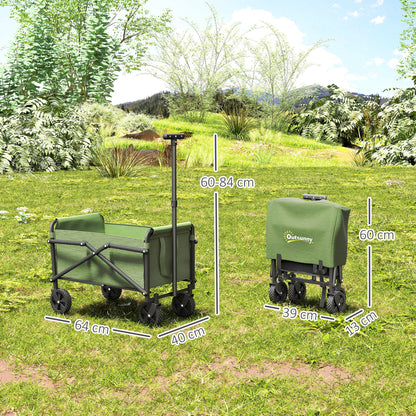 62L Festival Trolley on Wheels, Portable Small Folding Trolley Cart