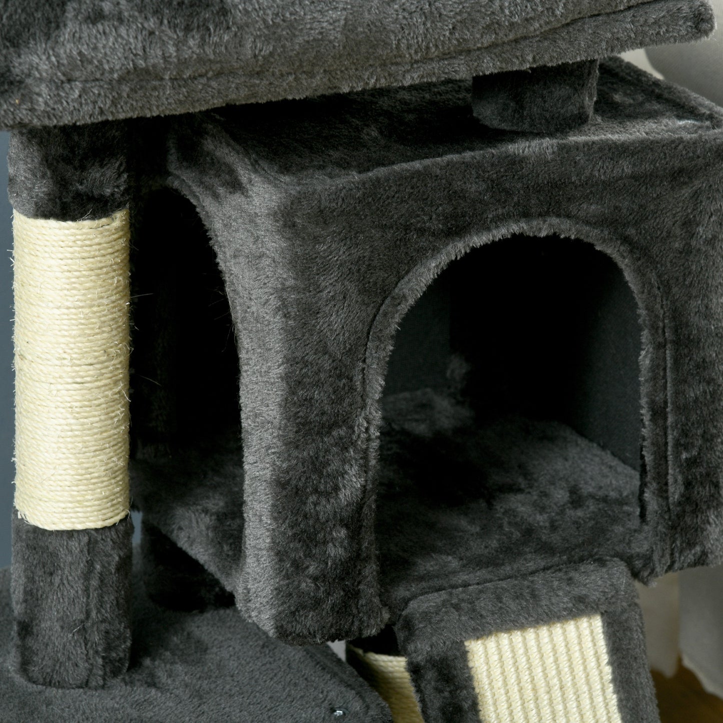 Cat Tree for Indoor Cats 81cm Cat Scratching Post Scratch Board Kitten Tower Climbing Frame, Black