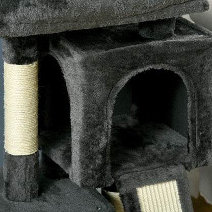 Cat Tree for Indoor Cats 81cm Cat Scratching Post Scratch Board Kitten Tower Climbing Frame, Black