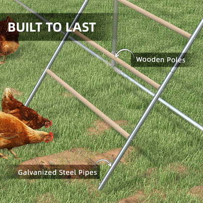 Chicken Perch for Coop, Wooden and Galvanised Steel Roosting Bar Jungle Gym, Chicken Roosting Ladder for Backyard Farm
