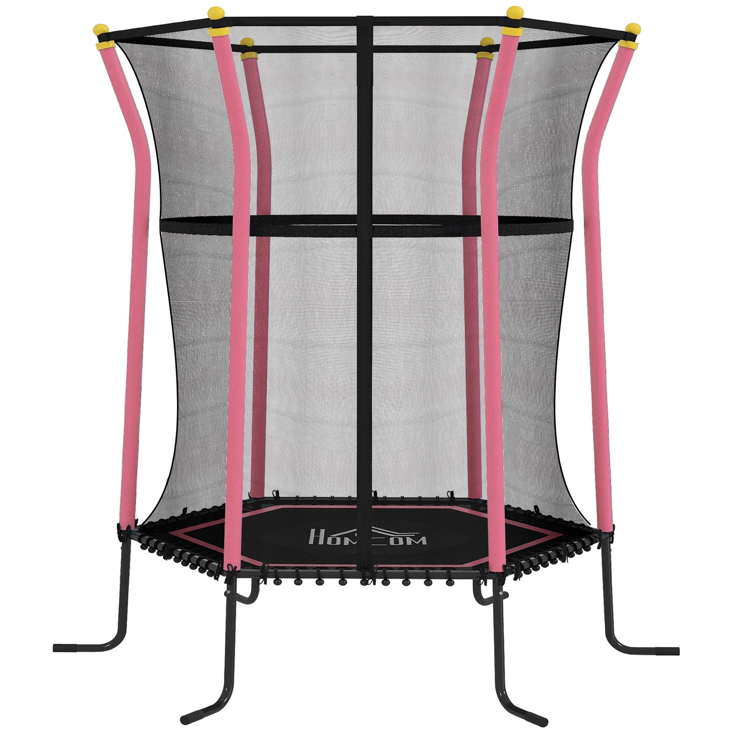 Kids Trampoline Mini Bouncer with Enclosure Safety Net For Ages 3-10 Years - Pink