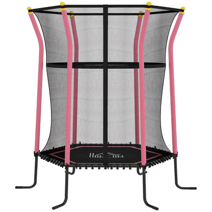 Kids Trampoline Mini Bouncer with Enclosure Safety Net For Ages 3-10 Years - Pink