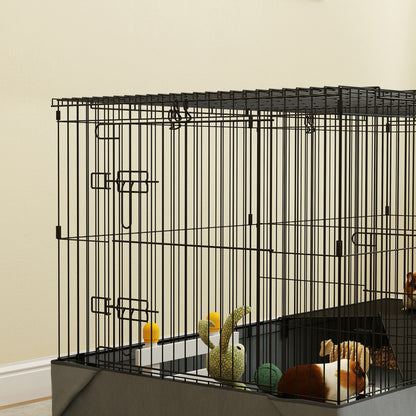 2 in 1 Guinea Pig Cage, Rabbit Cage Pet Playpen with 2 Separate Area, Waterproof Oxford Fabric Floor for Hedgehogs