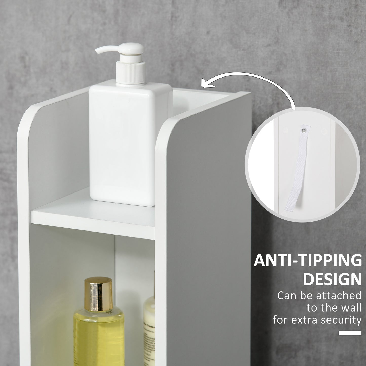 Modern Bathroom Storage Cabinet, Freestanding Tall Bathroom Cabinet with Open Shelves and 3 Cupboards with Door