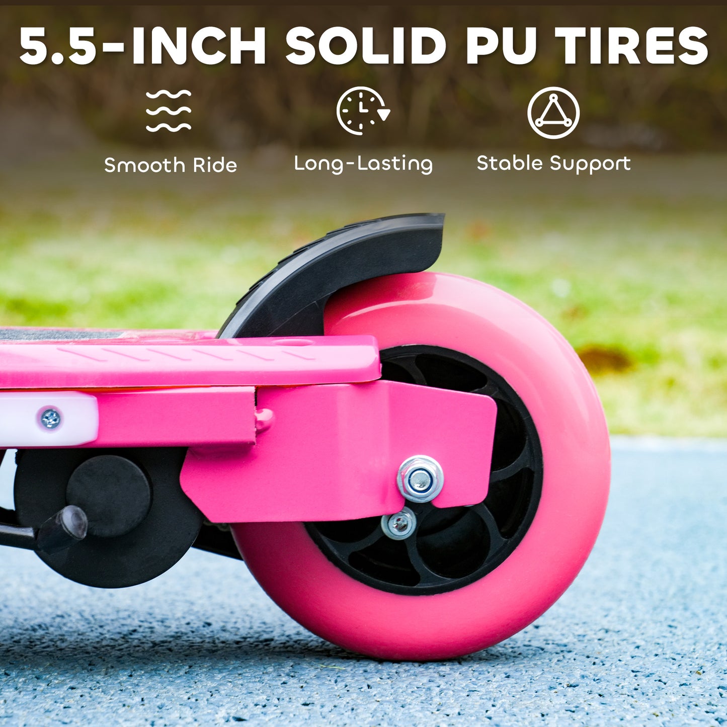 Electric Scooter for Kids 6-14 Years, with Colourful Lights, Pink