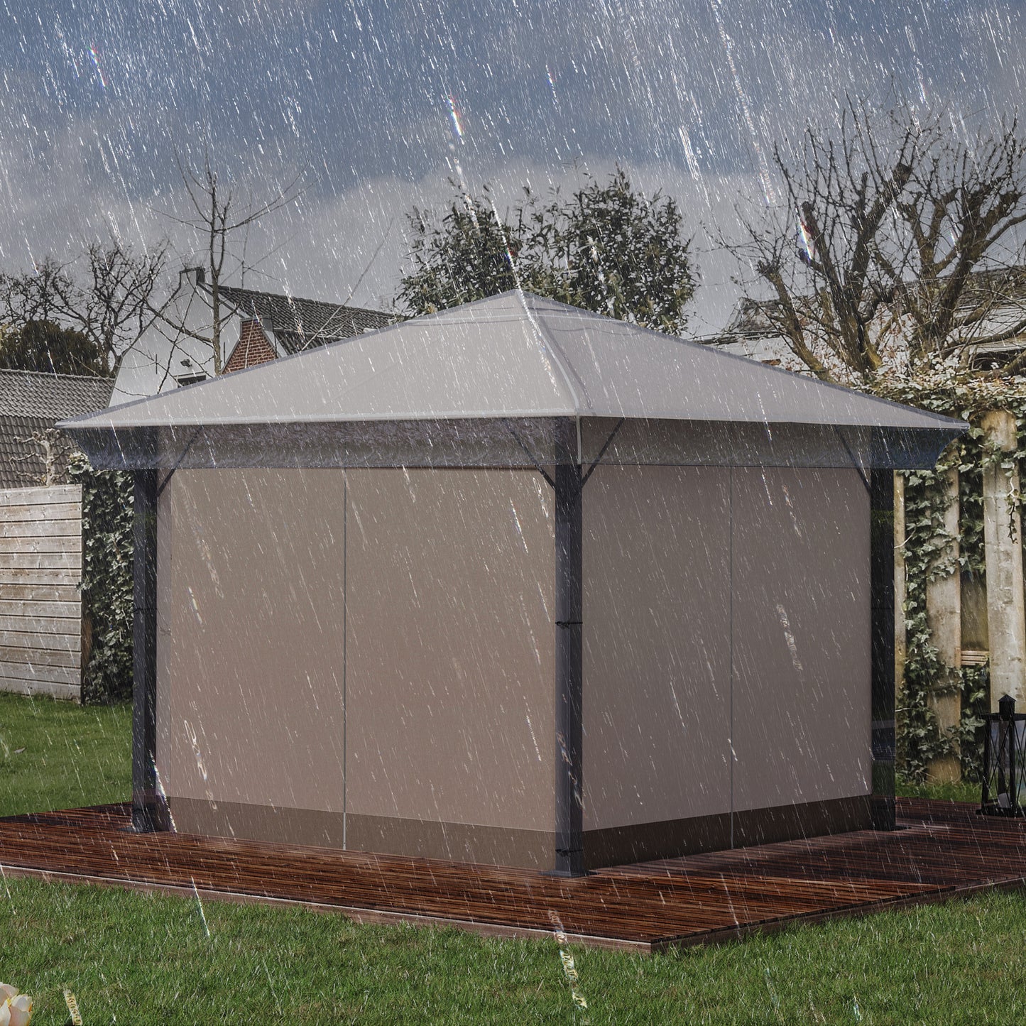 3 x 3 (m) Gazebo Protective Cover, Waterproof Transparent Gazebo Replacement Canopy Cover Top for Canopy and Tent