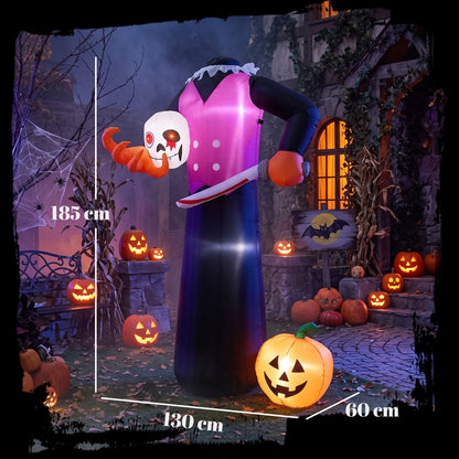 6 FT Halloween Inflatable Headless Skeleton, Blow Up Halloween Skeleton Decoration with LED Lights for Indoor Outdoor