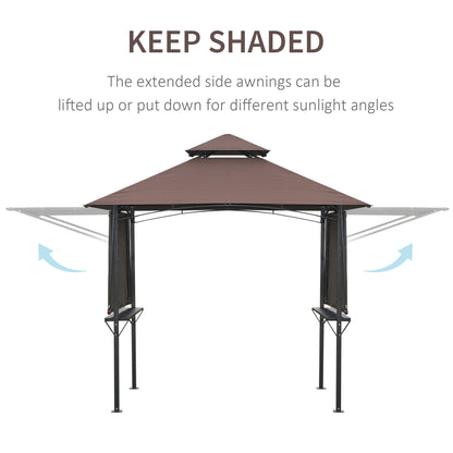2.4 x 1.5 m (8' x 5') Grill Gazebo Canopy with Extendable Side Awnings