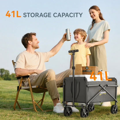 62L Festival Trolley on Wheels, Portable Small Folding Trolley Cart