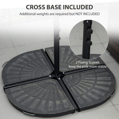 2.5M Garden Cantilever Parasol, Offset Roma Patio Umbrella Hanging Sun Shade Canopy Shelter