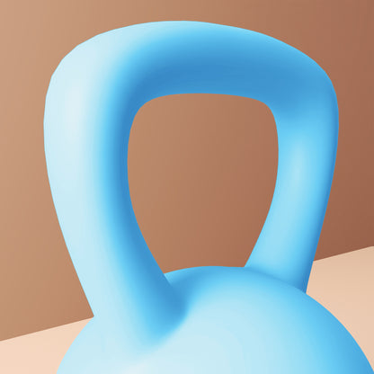 8KG Soft Kettlebell, Kettlebell with Non-Slip Handle for Home Gym, Weight Lifting, Strength Training, Light Blue/Grey