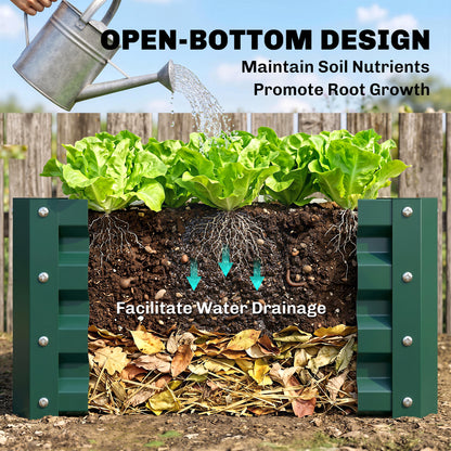 Set of Two 60 x 60cm Steel Planter Boxes - Green