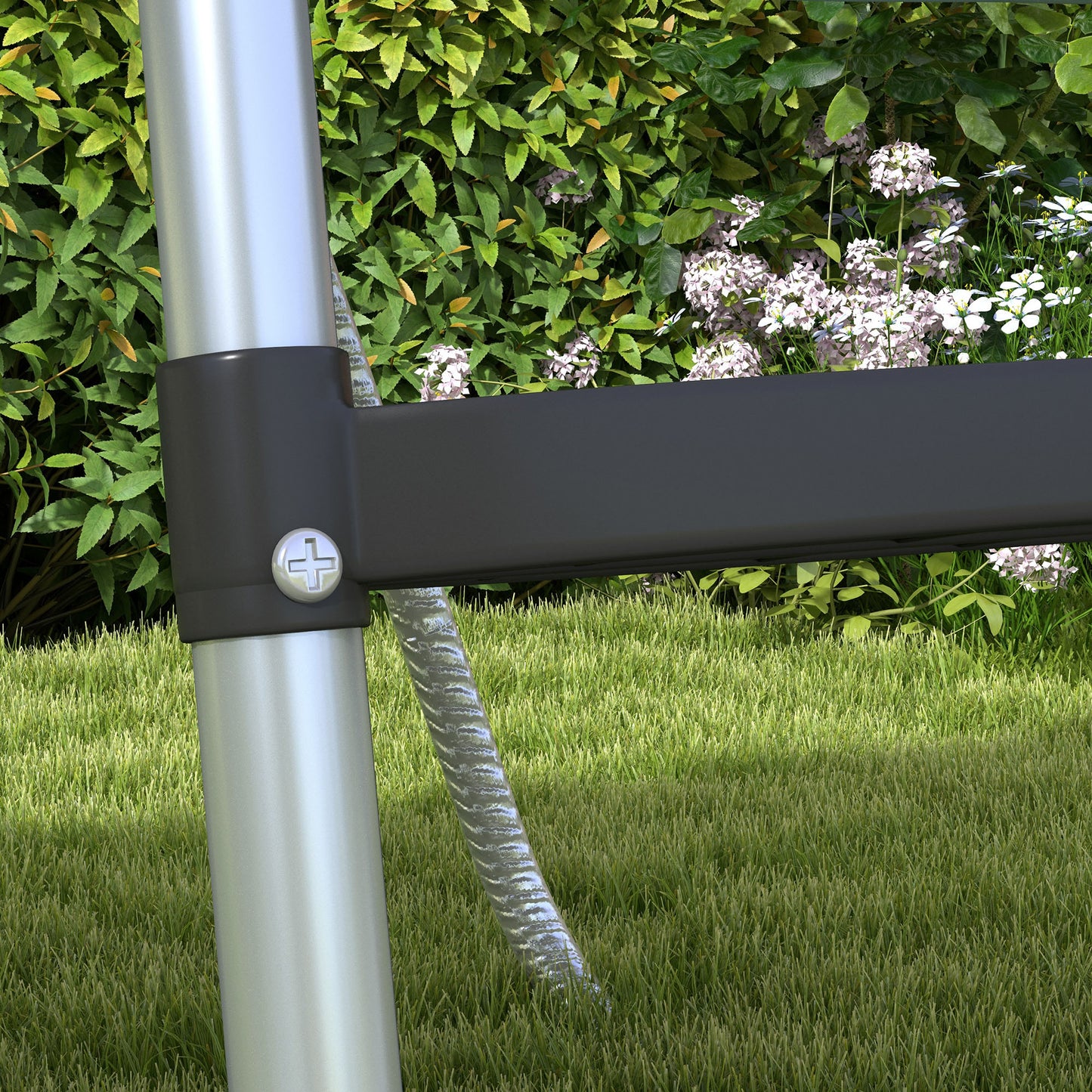 Galvanised Steel Trampoline Ladder, 2 Steps/3 Steps Outdoor Trampoline Accessories for 6ft, 8ft, 10ft, 12ft, 13ft, 14ft
