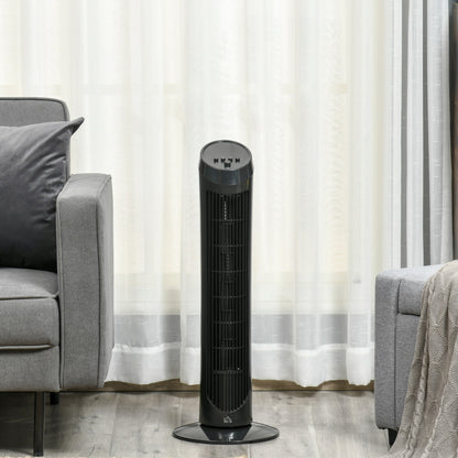 Tower Fan for Bedroom, 30 inch, 6 m/s Powerful Velocity, Standing Floor Fan