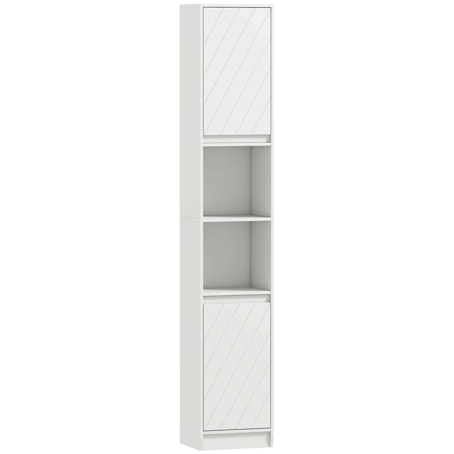 Narrow Bathroom Cabinet, Slim Bathroom Storage Unit with Open Compartment